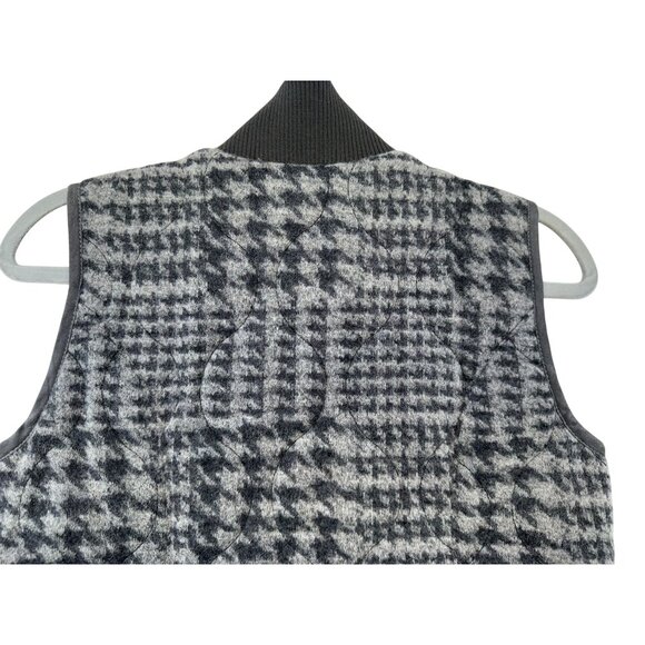 Bob Timberlake Womens Houndstooth Wool Blend Quilted Vest XS Gray & Black - Picture 12 of 13